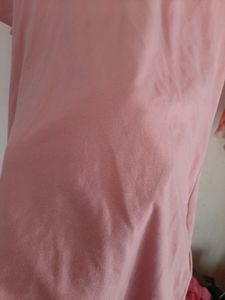 Beautiful Pink muscle Fit T SHIRT For Girls