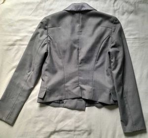 Grey Crop Blazer Coat