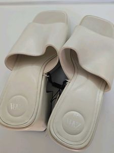 ZARA Airfit White Platform Sandals