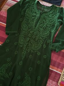Luckhnowi Green Kurti/Kurta
