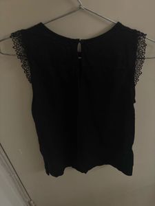 Black Lace Detail Top
