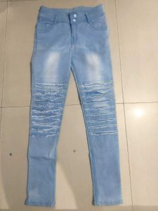Light Blue Ripped Skinny Jeans