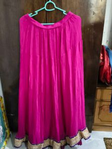 Magenta Skirt with Gold Detail