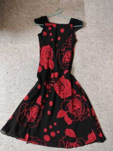 Black Pinteresty Sequin Detail Floral Dress
