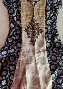 Elegant Blue &amp; Gold Kurta