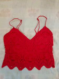 Red Lace Cami Top