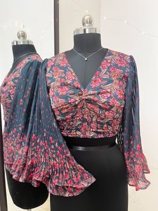 Flared Sleeve Floral Top