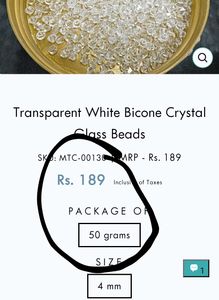 Transparent White Bicone Crystal 🔮