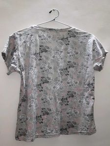 Vintage Floral Print Tshirt Top