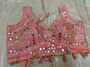 Rose Mirror And Sequins Work Blouse
