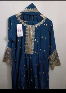 Anarkali Kurti Pant Dupatta Set