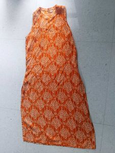 Orange Printed Dress