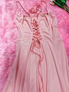 Pink Corset Style Midi Dress