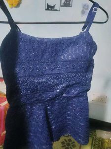 Sparkly Navy Peplum Tank