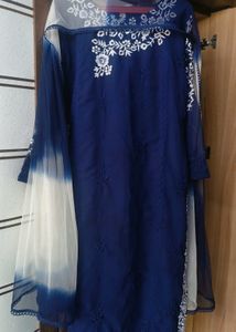 Georgette Long Kurta Set With 2 Dupattas