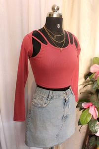 Rose Cutout Long Sleeve Top