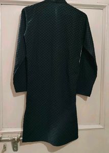 Black Patterned Kurta