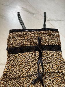 Leopard Print Tiered Dress
