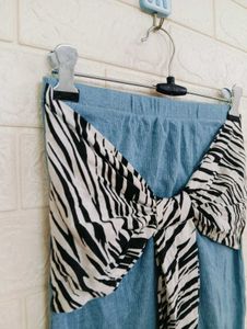 Blue Zebra Print Skirt