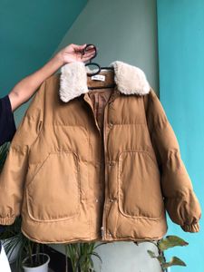 Faux Fur Collar Puffer Coat