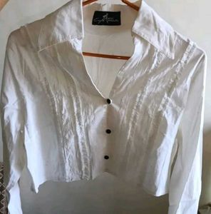 White Fitted Button-Down Shirt