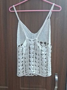 Combo Tops White Crochet Top And Halter Neck