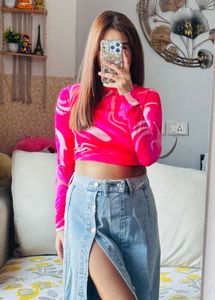 Sss Pink Crop Top