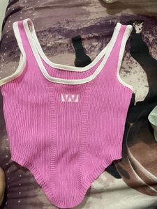 Hot Pink Triangle Crop Top