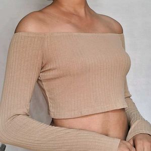 Cute Beige Crop Top
