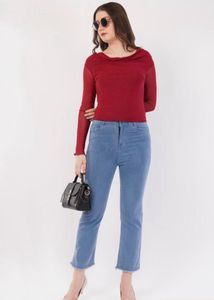 Stylish Red Long Sleeve Top
