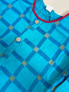 Blue Checked Kurti