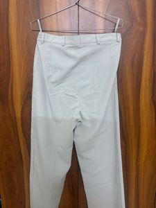Elegant Beige Wide Leg Pants