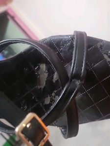 Black Quilted Strap Heels