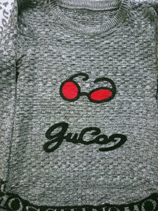 Graphic Print Knit Sweater
