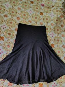 Cotton Kalamkari Peplum Top With Lace Skirt