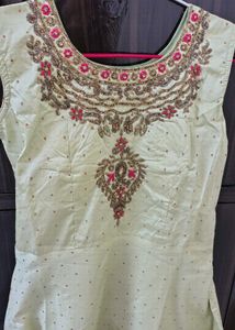Embroidered Light Green Kurti