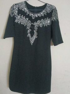 Black Sequin Embellished Dress