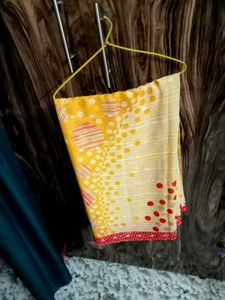 chiffon yellow saree