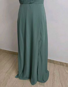 Elegant Green One-Shoulder Dress