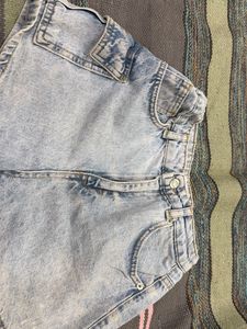 Acid Wash Denim Shorts
