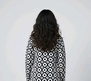 Black &amp; White Geometric Cardigan
