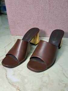 Pantaloons Brown &amp; Gold Block Heels