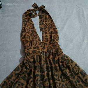 Animal Print Halter Dress