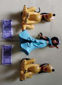 Disney Jasmine &amp; Pluto Figures 3 Pcs Set + 2 Notes