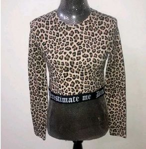 H&M | Tops | Divided H&M Sexy Crop Top Leopard
