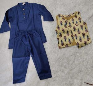 Boys Ethnic Kurta Pyjama With Jacket