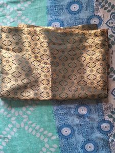 Golden And Green Colour Blouse Material