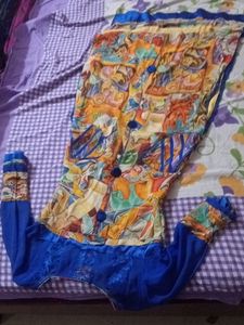 Chiffon  Kurti With Kalam kari Art