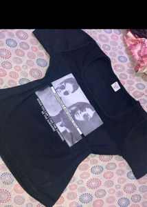 Y2k Graphic Deep Neck Crop Top