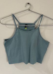 Blue Crop Tank Top